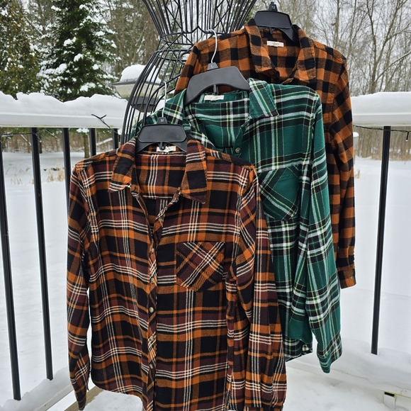 Maurices Tops - Maurices (3) flannel shirts, size large, very good condition